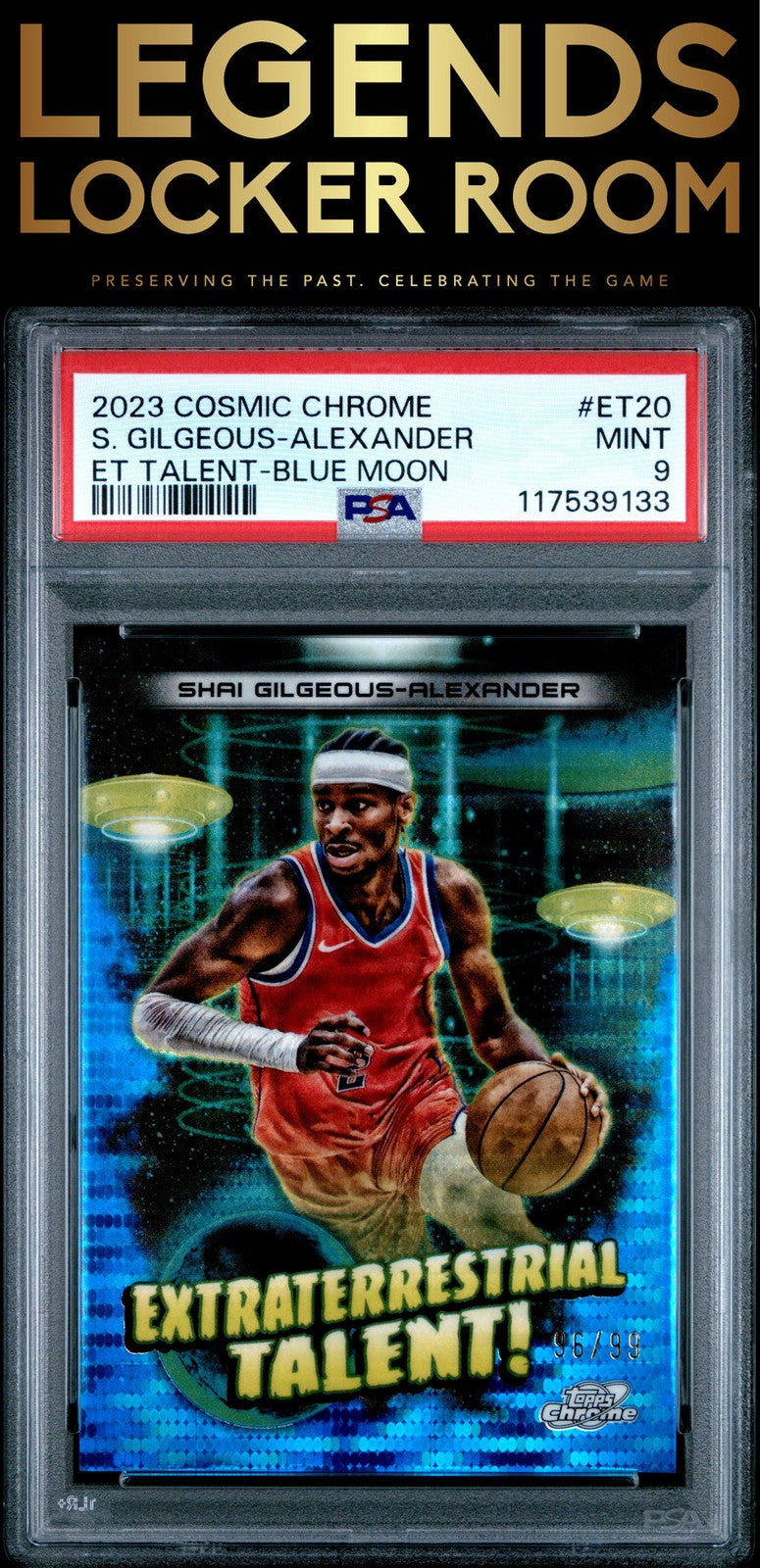 2023 Topps Cosmic Extraterrestrial Talent S. Gilgeous-Alexander Blue Moon PSA 9
