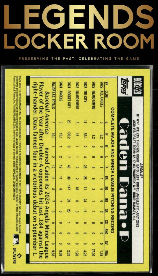 2025 Topps #90B2-28 Caden Dana 1990 Topps Baseball 35th Anniversary (Series Two)