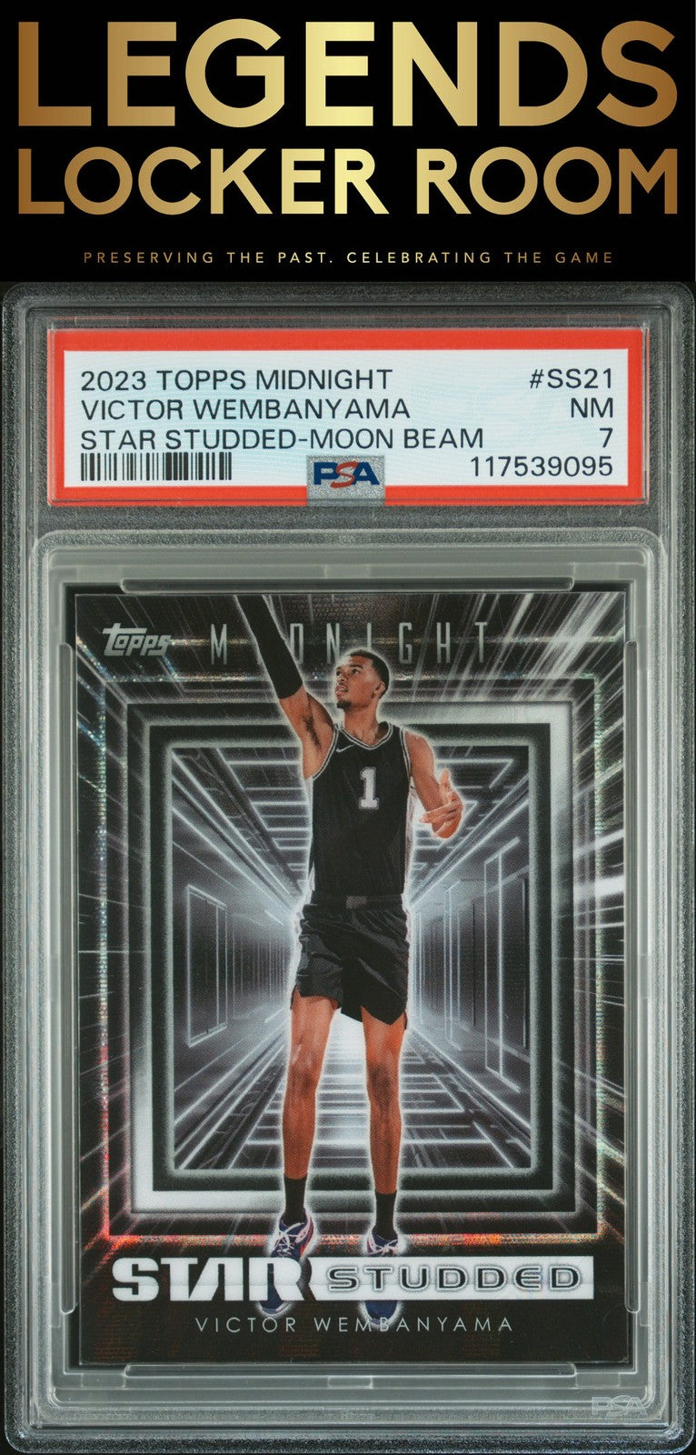 2023 Topps Midnight Star Studded Victor Wembanyama Moon Beam PSA 7