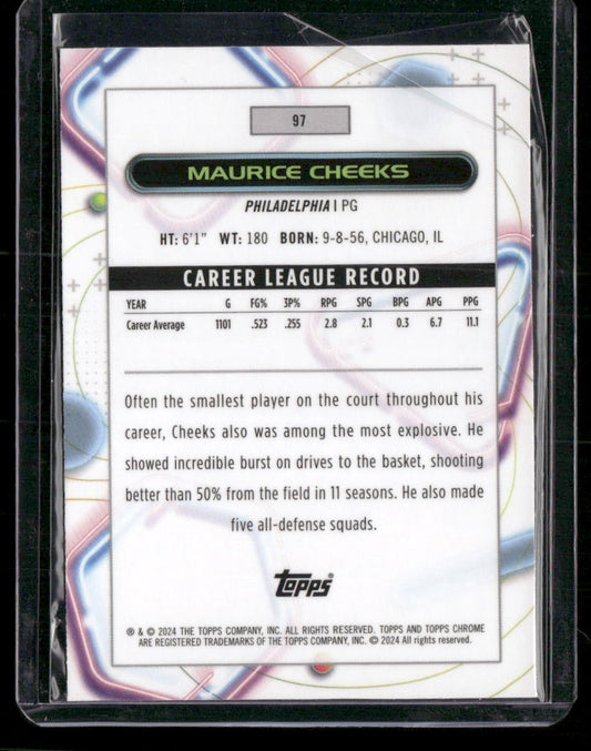 2023-24 Topps Chrome Cosmic #97 Maurice Cheeks Pink Galaxy Refractors
