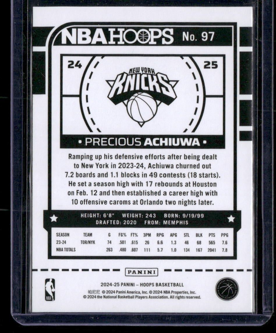 2024-25 Hoops #97 Precious Achiuwa