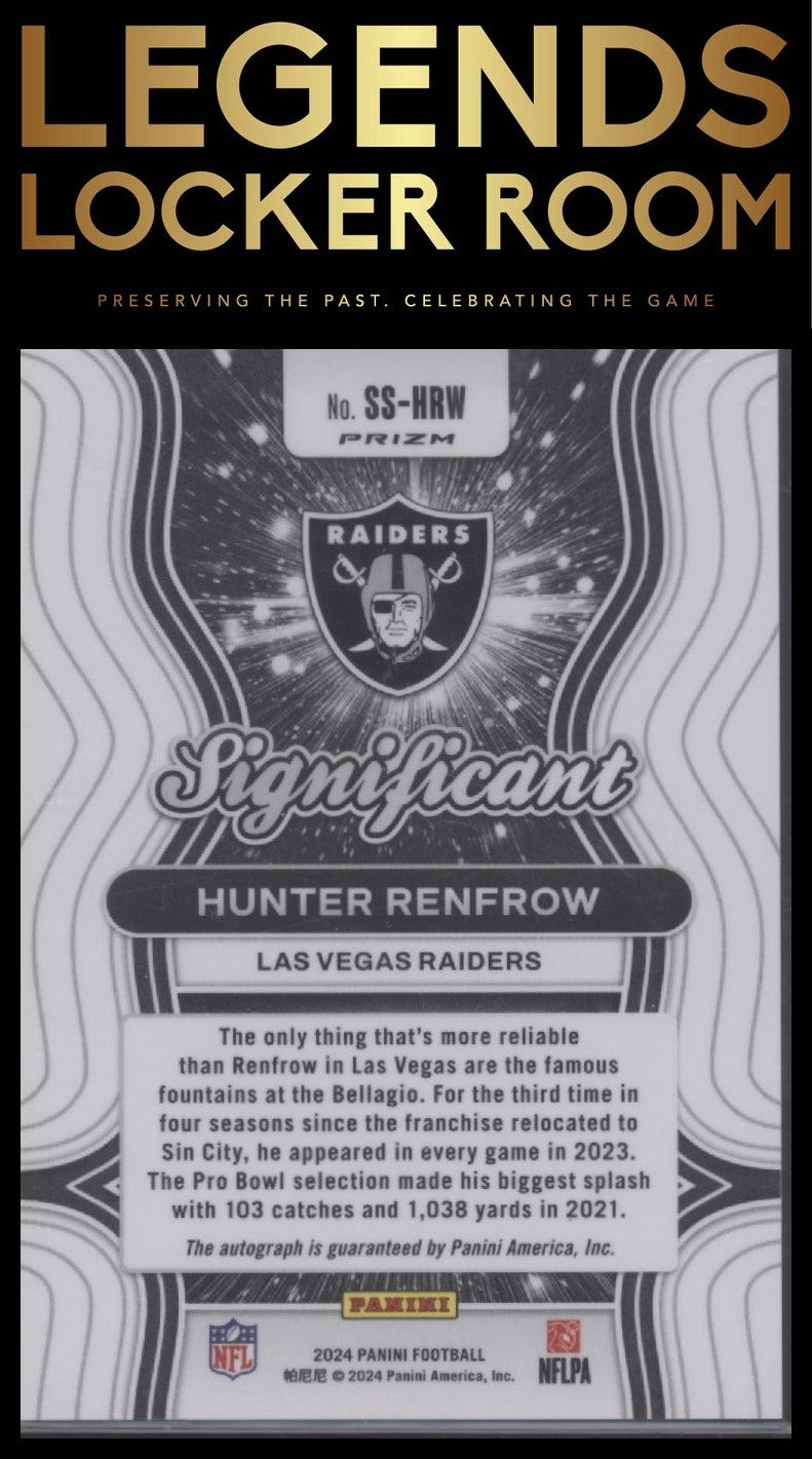 2024 Panini Prizm #SS-HRW Hunter Renfrow Significant Signatures