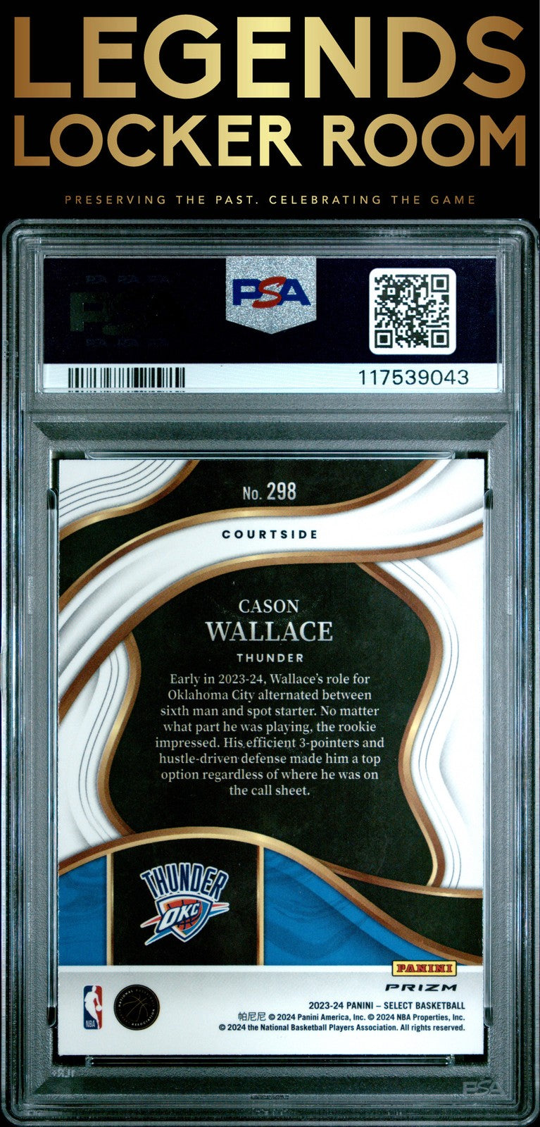 2023 Panini Select #298 Cason Wallace Tiger Prizm PSA 8