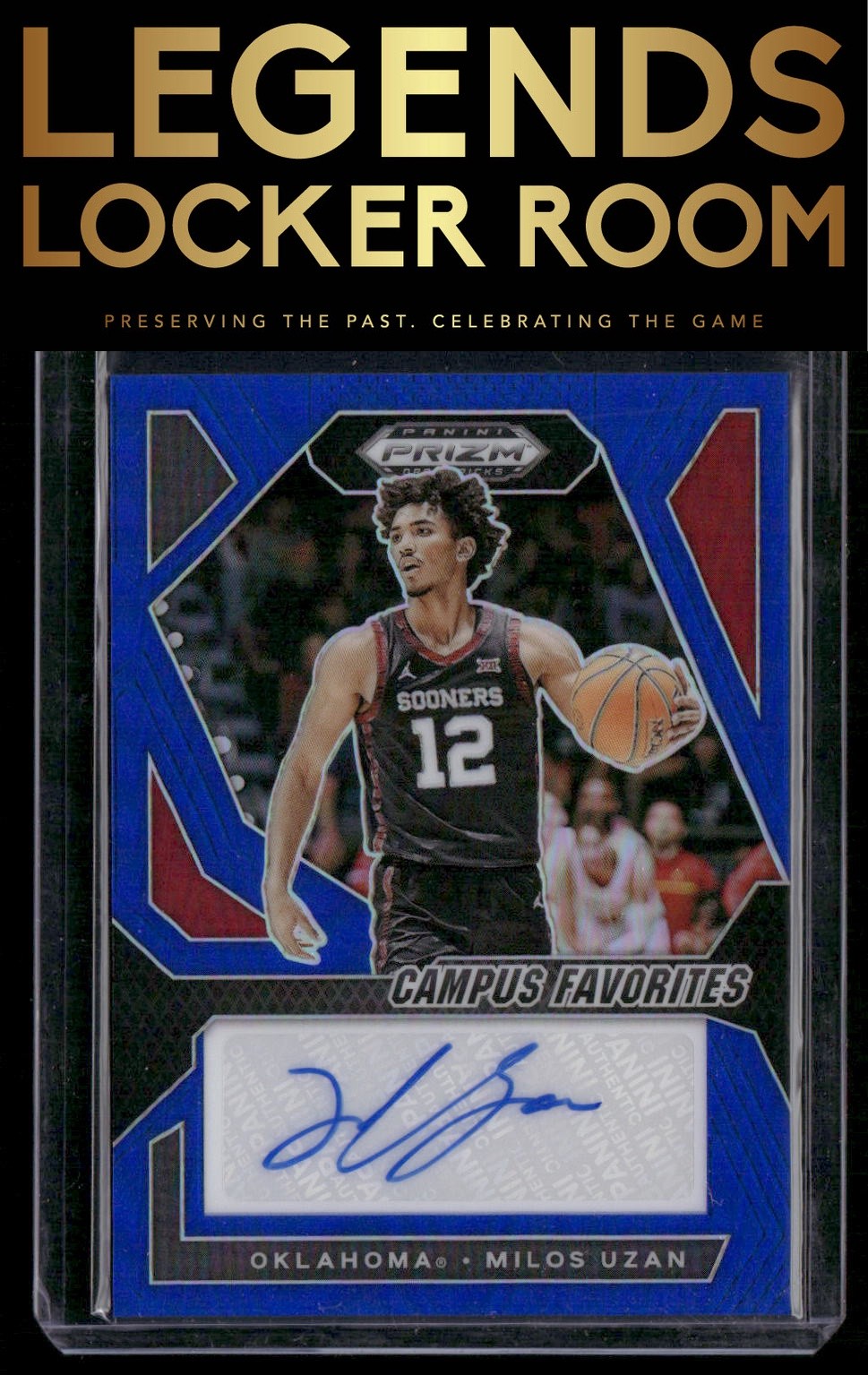 2024 Panini Prizm Draft Picks Milos Uzan Campus Favorites Auto Blue #/149