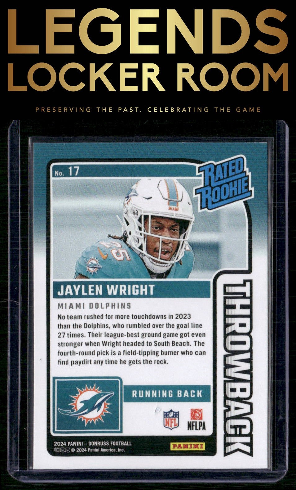 2024 Donruss #17 Jaylen Wright Rated Rookies Throwback