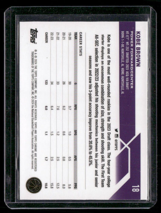 2023-24 Topps Chrome #18 Kobe Brown