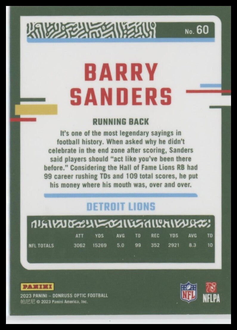 2023 Donruss Optic #60 Barry Sanders