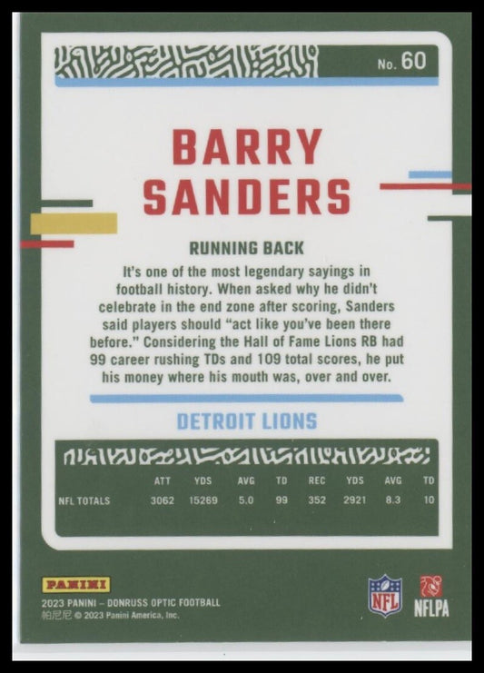 2023 Donruss Optic #60 Barry Sanders