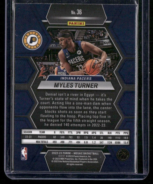 2022-23 Panini Mosaic #36 Myles Turner
