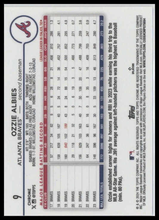 2024 Topps Chrome #9 Ozzie Albies