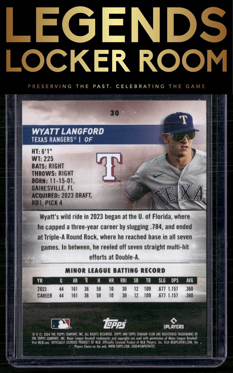 2024 Stadium Club #30 Wyatt Langford