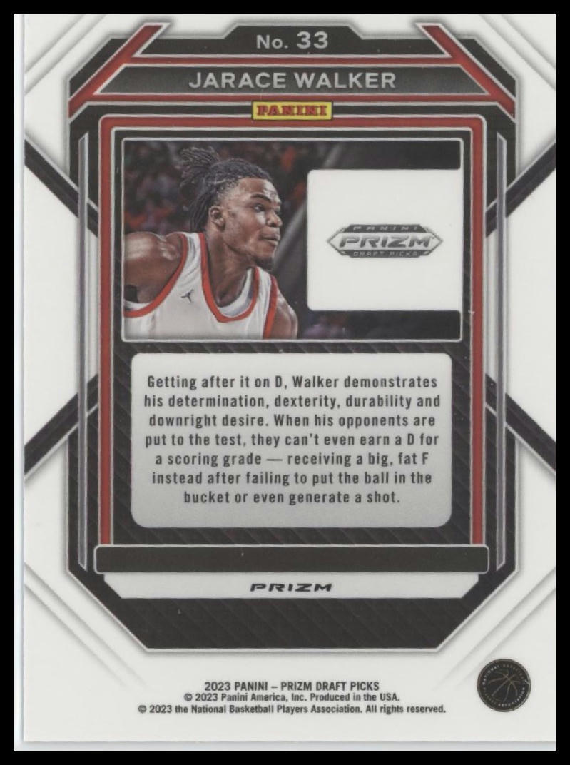 2023 Panini Prizm Draft Picks #33 Jarace Walker Red Ice