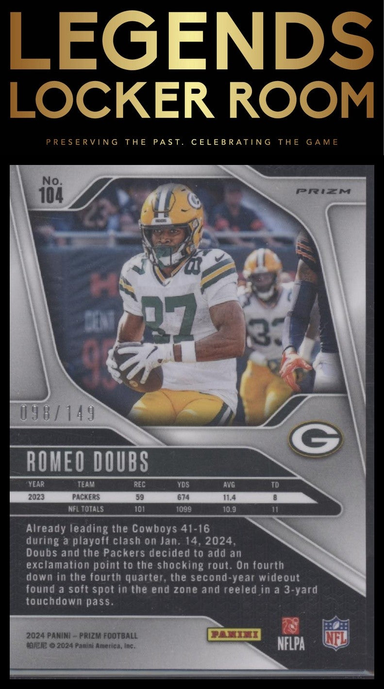 2024 Panini Prizm #104 Romeo Doubs Red Wave #/149