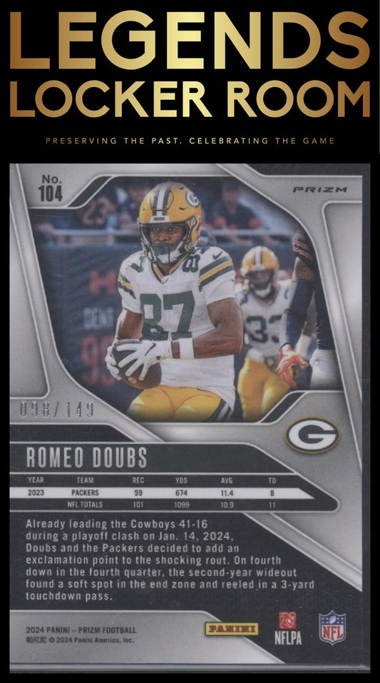 2024 Panini Prizm #104 Romeo Doubs Red Wave #/149