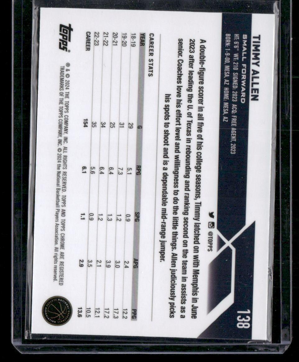 2023-24 Topps Chrome #138 Timmy Allen