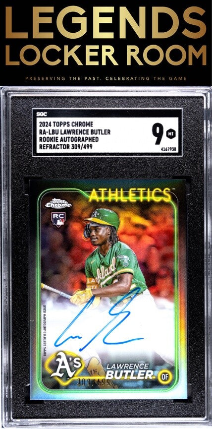2024 Topps Chrome #RA-LBU Lawrence Butler Rk. Auto. Ref. SGC 9