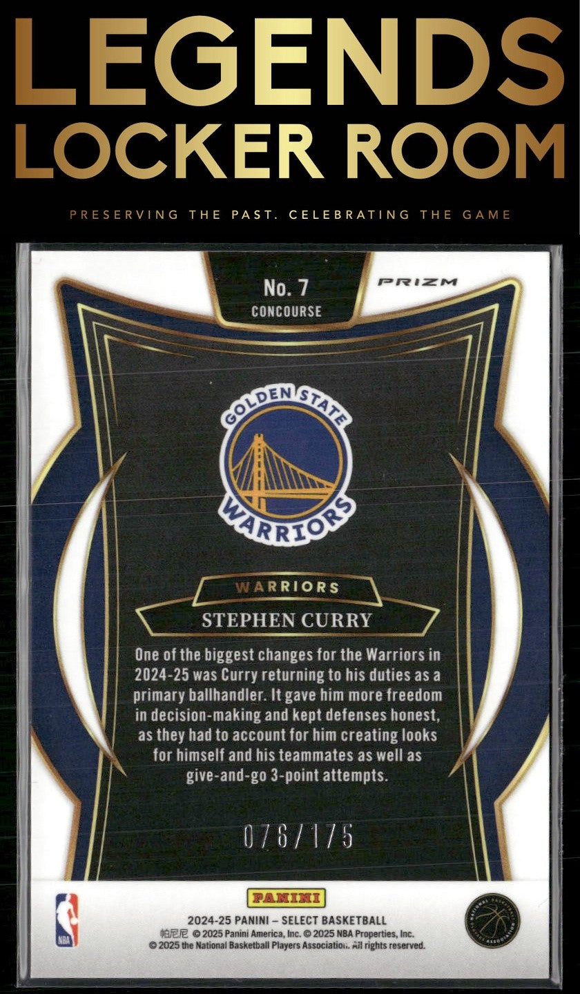 2024-25 Panini Select #7 Stephen Curry Maroon Prizm #/175