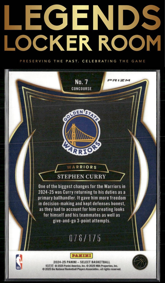 2024-25 Panini Select #7 Stephen Curry Maroon Prizm #/175