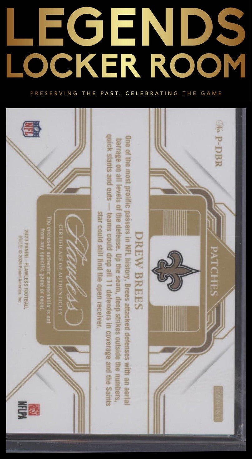 2023 Panini Flawless #P-DBR Drew Brees Patches #/25