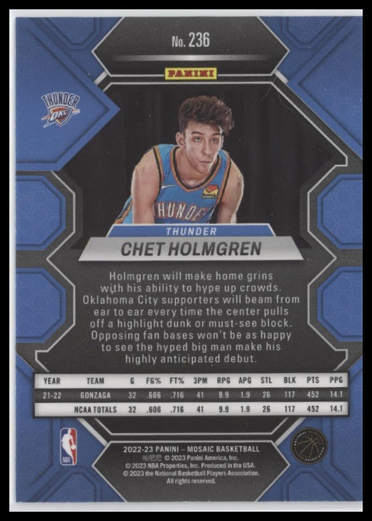2022-23 Panini Mosaic #236 Chet Holmgren