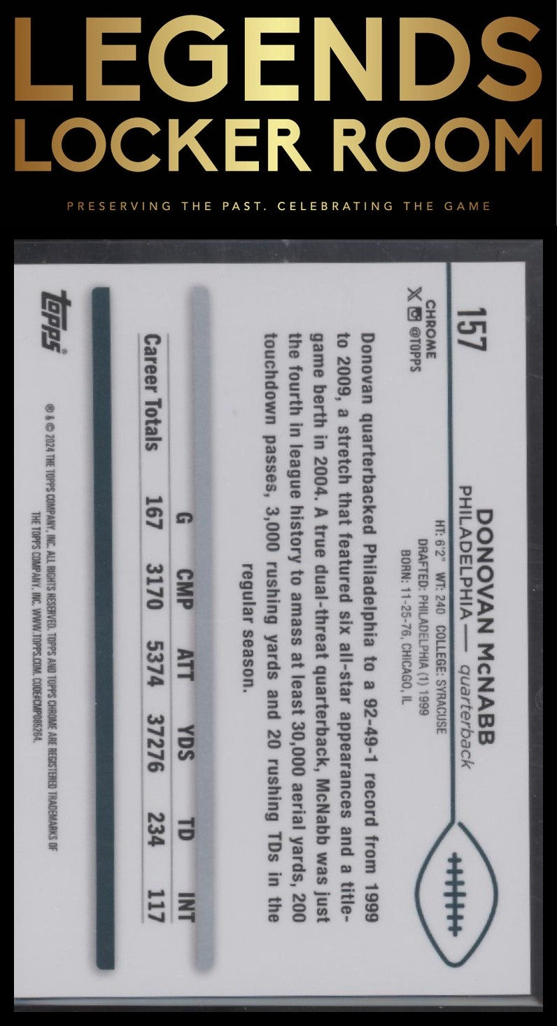 2024 Topps Chrome #157 Donovan McNabb White Geometric Refractor #/15