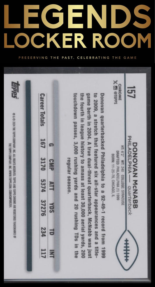 2024 Topps Chrome #157 Donovan McNabb White Geometric Refractor #/15