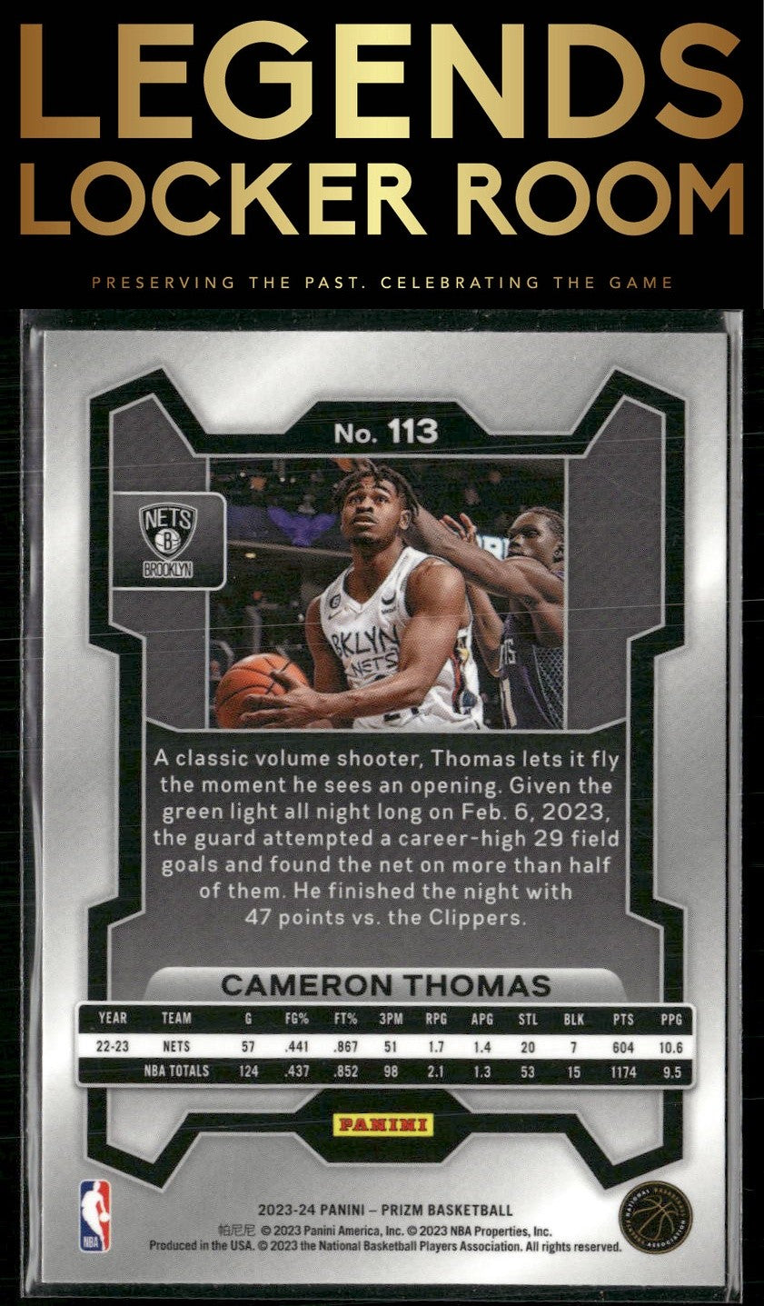 2023-24 Panini Prizm #113 Cameron Thomas