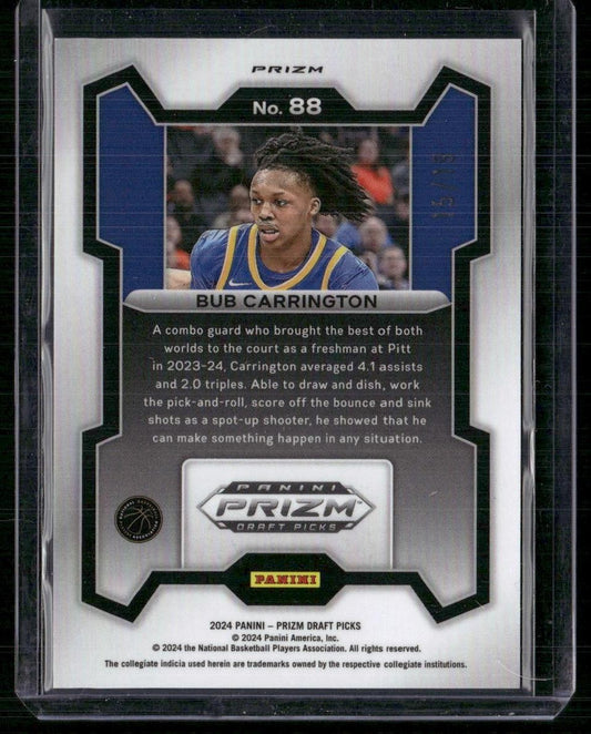 2024 Panini Prizm Draft Picks #88 Bub Carrington Prizms Blue Shimmer FOTL #/19