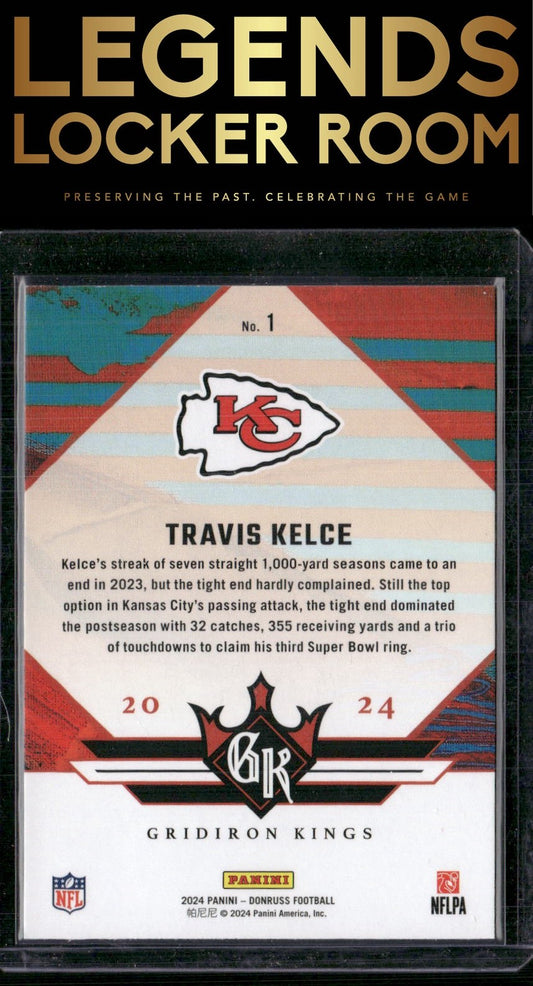 2024 Donruss #1 Travis Kelce Gridiron Kings