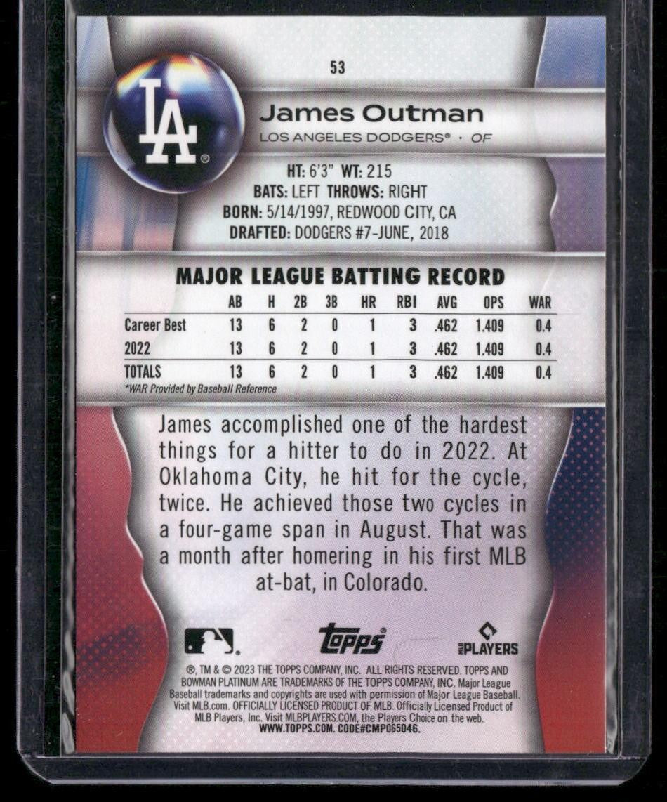 2023 Bowman Platinum #53 James Outman