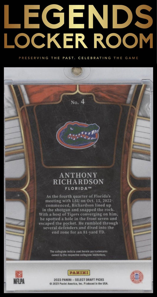 2023 Panini Select Draft Picks #4 Anthony Richardson Blue Retail