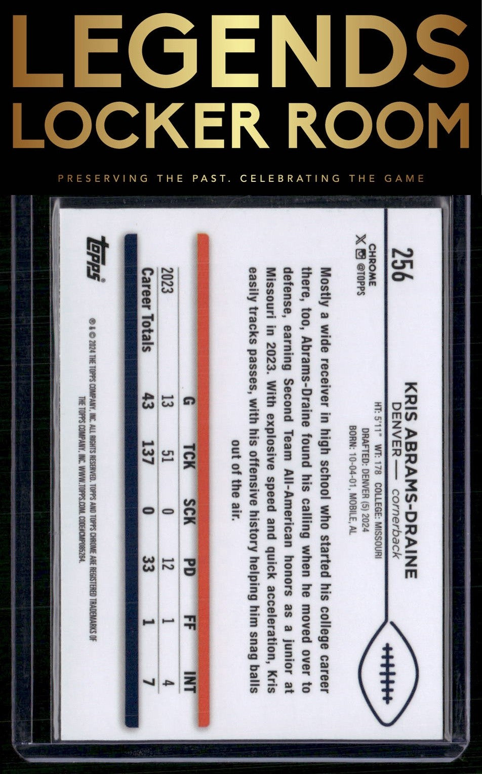 2024 Topps Chrome #256 Kris Abrams-Draine