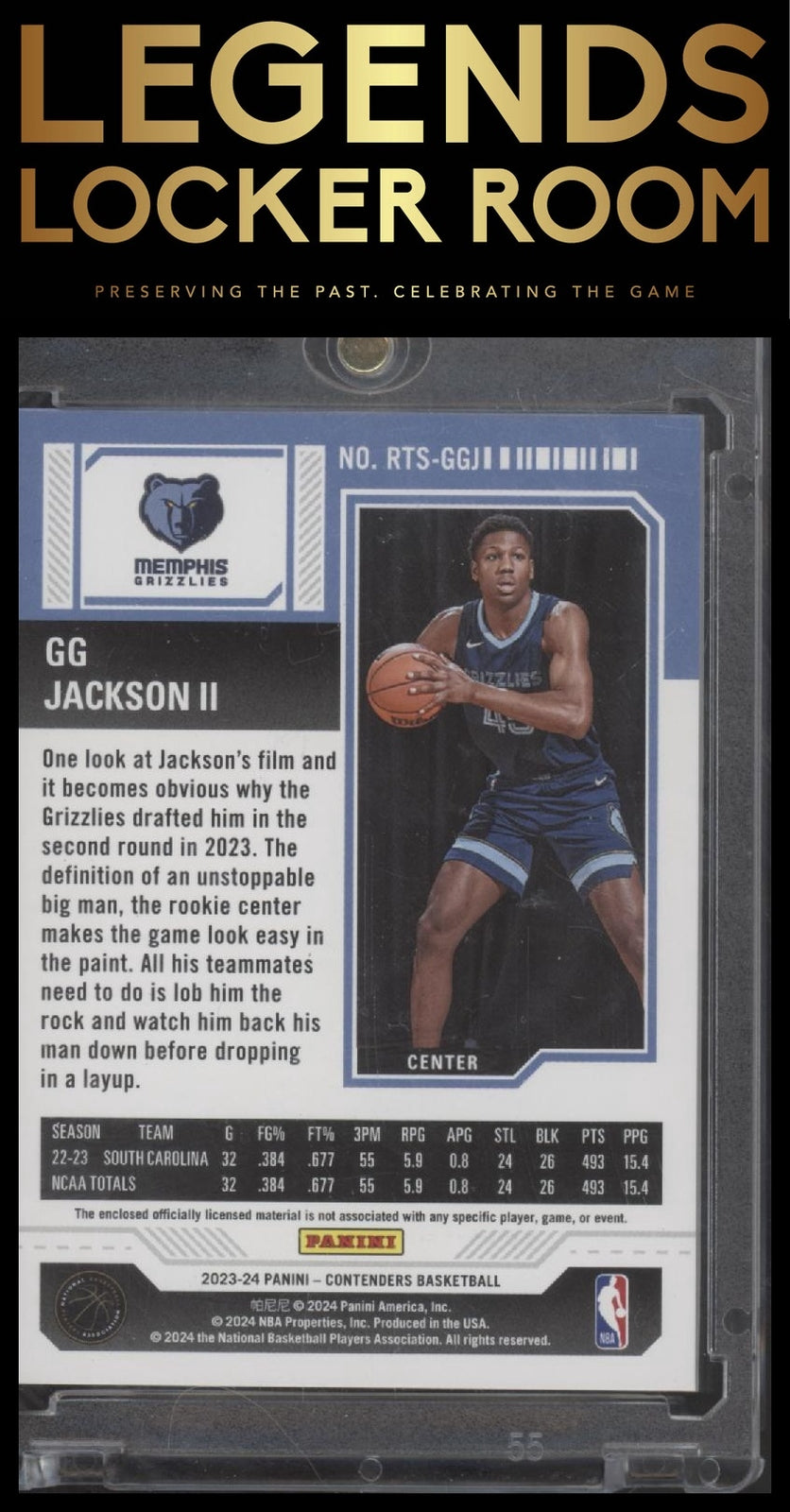 2023-24 Panini Contenders GG Jackson Rookie Ticket Swatches