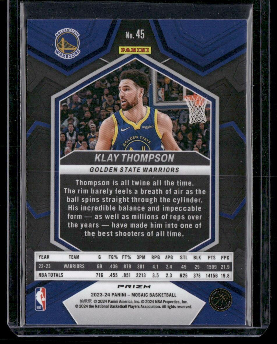 2023-24 Panini Mosaic #45 Klay Thompson Silver