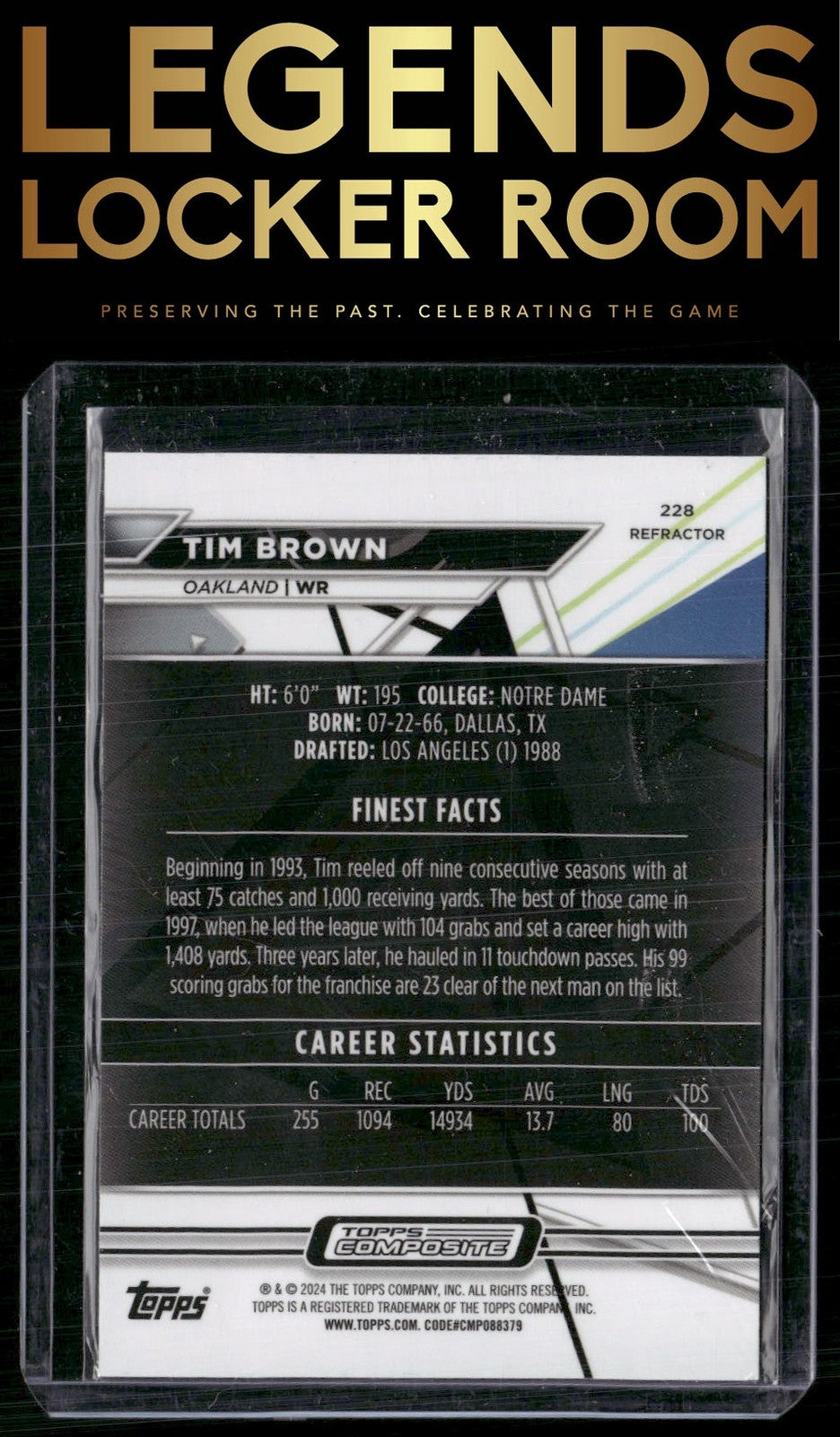 2023 Topps Composite #228 Tim Brown Finest Refractor