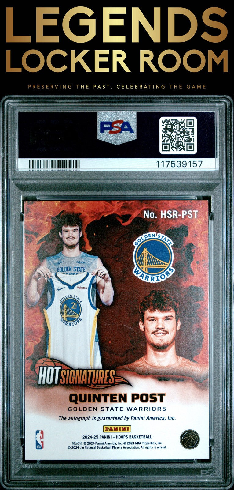 2024 Panini NBA Hoops Hot Signatures Rookies #HSRPST Quinten Post PSA 9