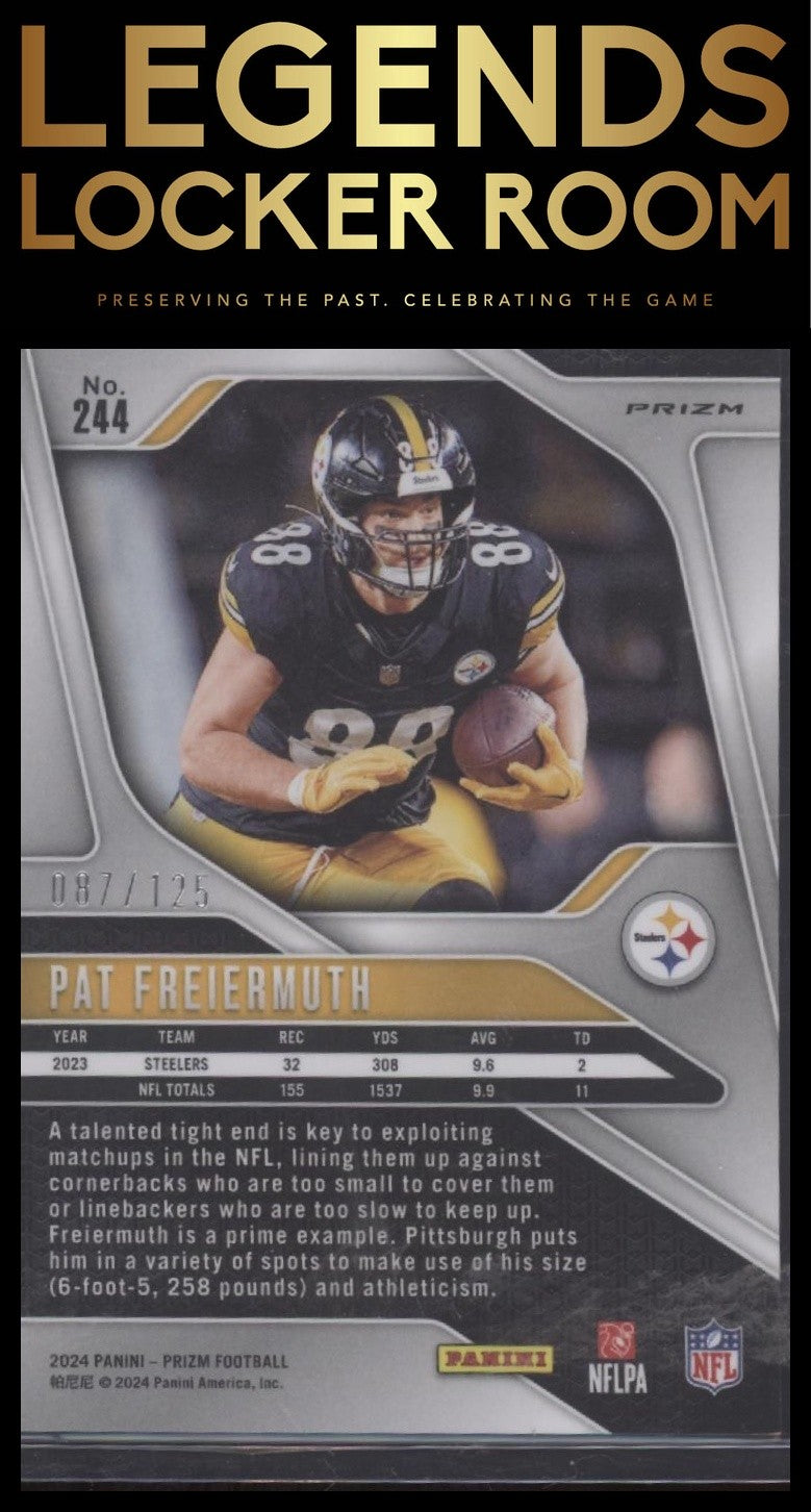 2024 Panini Prizm #244 Pat Freiermuth Purple #/125
