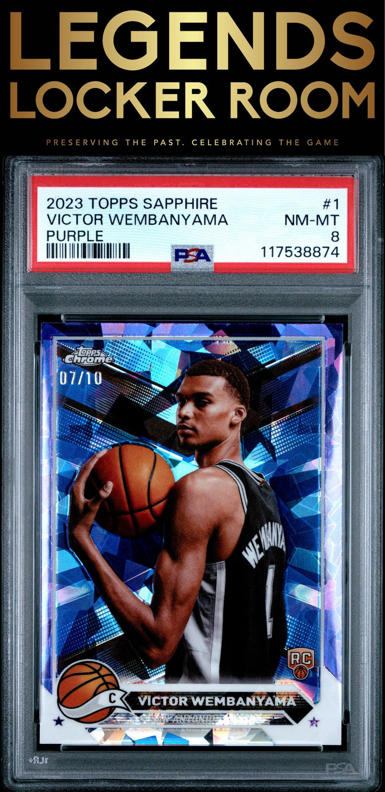 2023 Topps Chrome Sapphire Edition Victor Wembanyama Purple /10 PSA 8