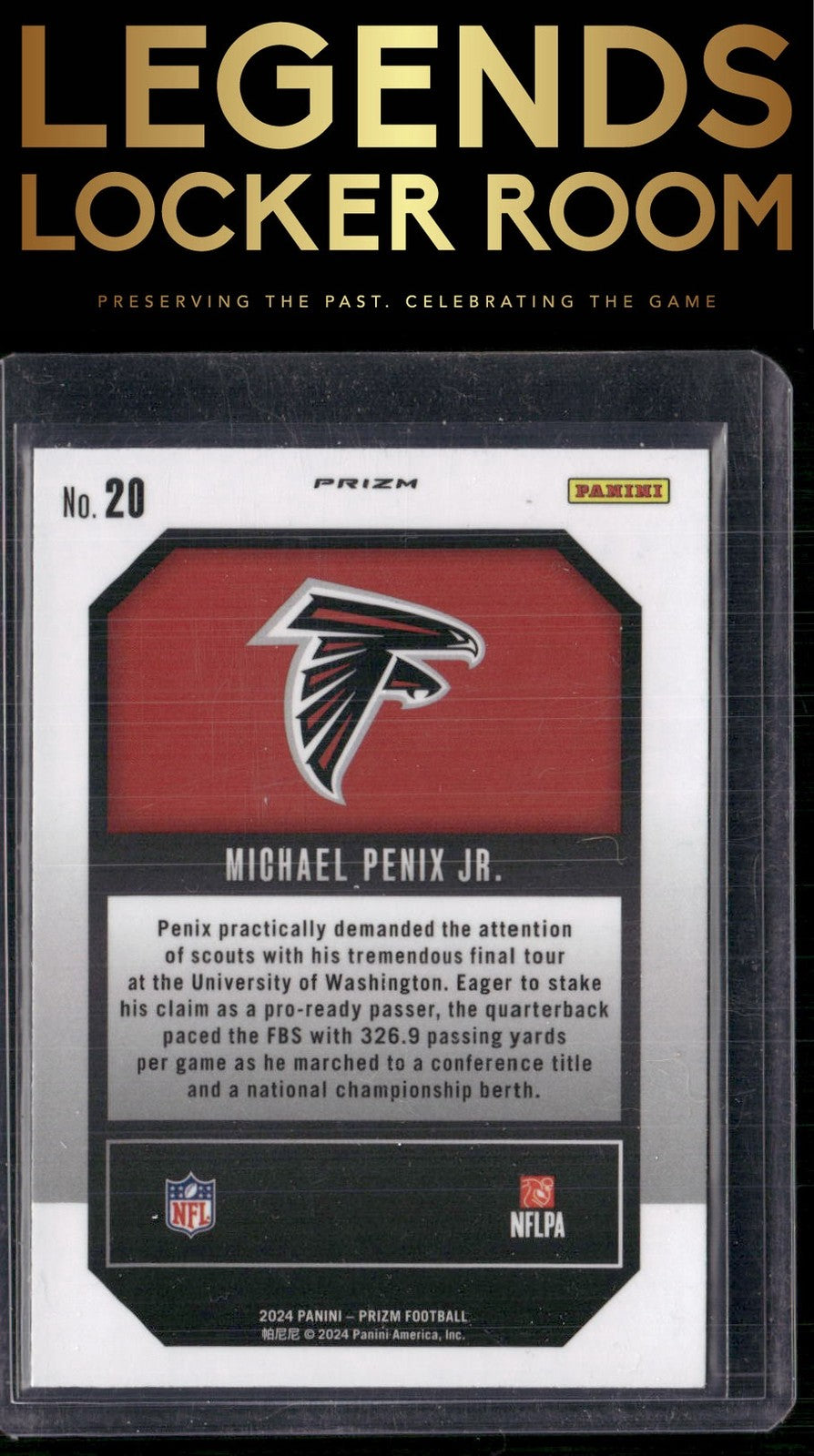 2024 Panini Prizm #20 Michael Penix Jr. Emergent Silver Prizm