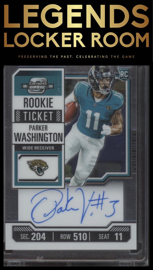 2023 Panini Contenders Optic #127 Parker Washington  Rookie Ticket Autograph