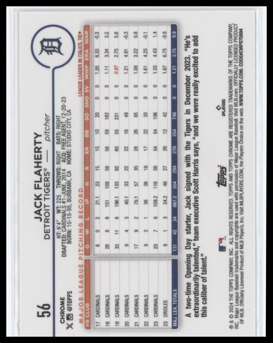 2024 Topps Chrome #56 Jack Flaherty
