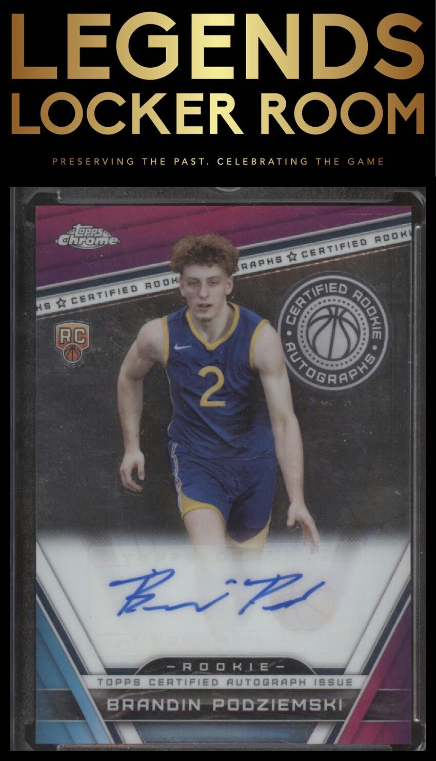 2023-24 Topps Chrome #CRA-BP Brandin Podziemski Certified Rookie Autographs