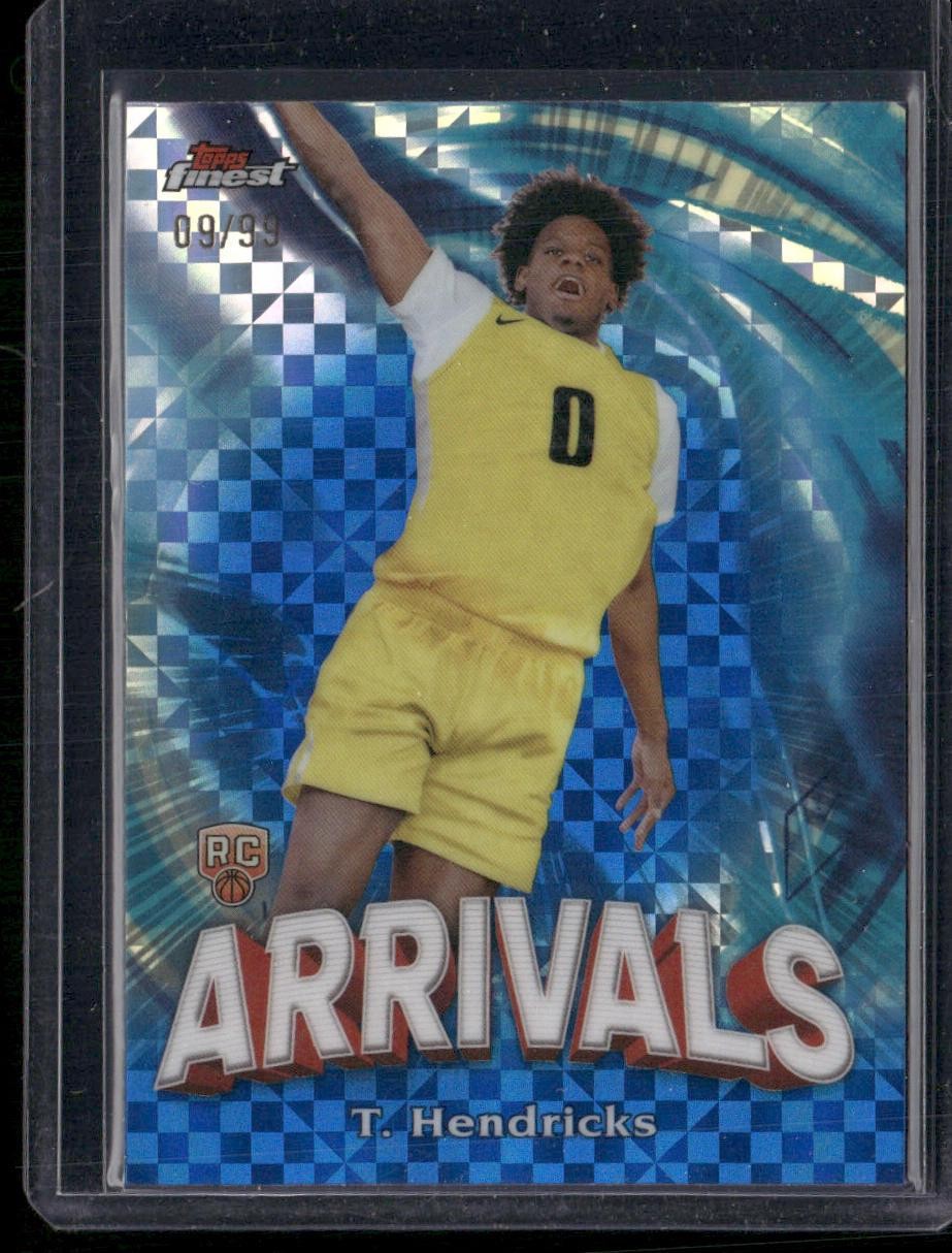 2023-24 Finest #A-12 Taylor Hendricks Arrivals Blue Checkerboard Refractors #/99