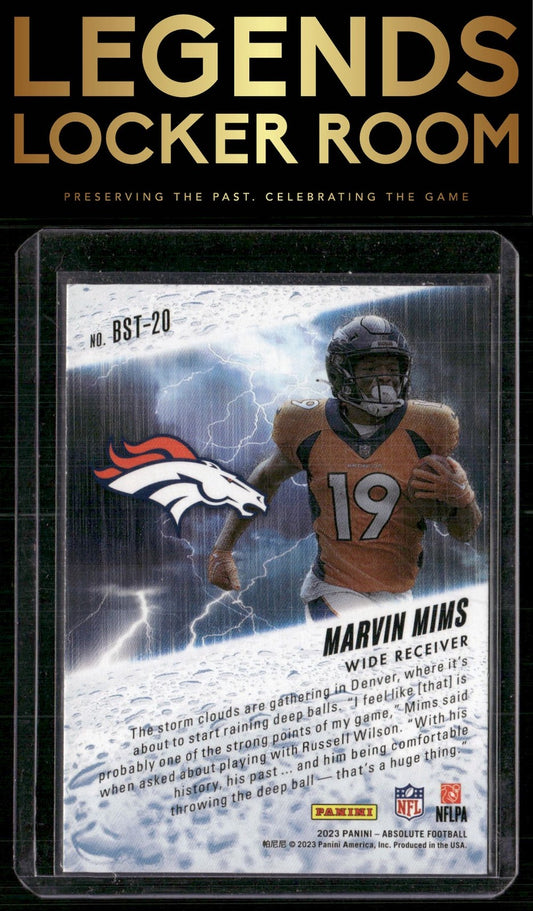 2023 Panini Absolute #BST-20 Marvin Mims By Storm