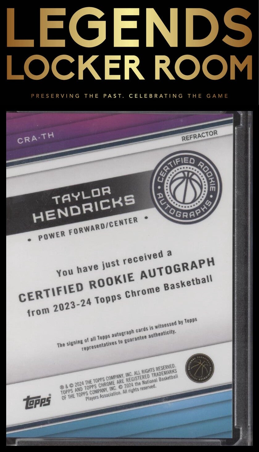 2023-24 Topps Chrome #CRA-TH Taylor Hendricks Certified Rookie Autographs