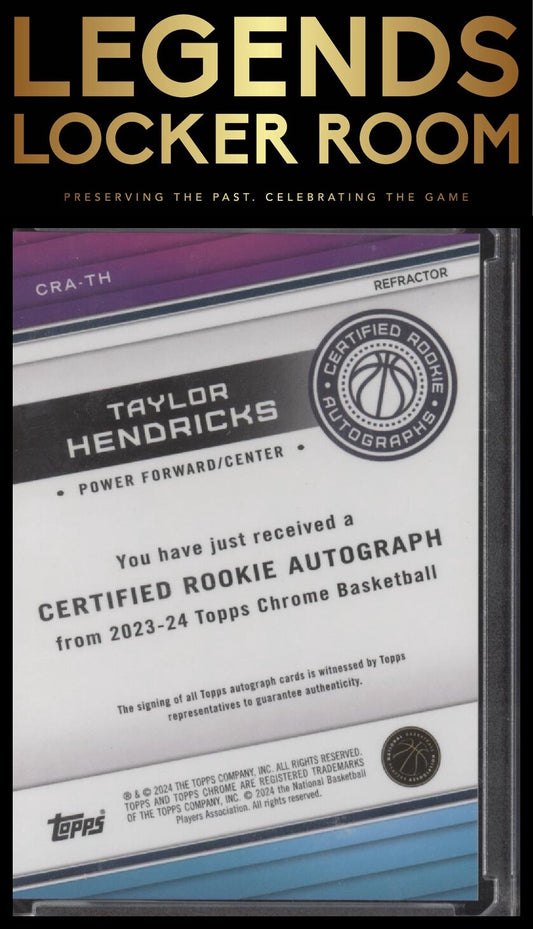 2023-24 Topps Chrome #CRA-TH Taylor Hendricks Certified Rookie Autographs