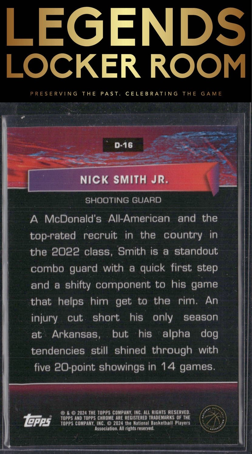 2023-24 Topps Chrome #D-16 Nick Smith Jr. Destiny Geometric Purple