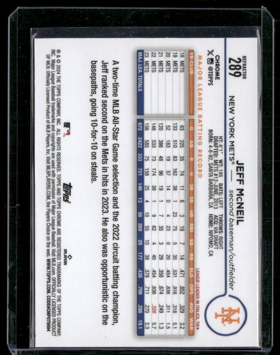 2024 Topps Chrome #289 Jeff McNeil Refractors