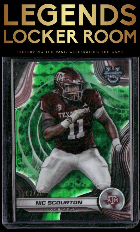2024 Bowman University Best #59 Nic Scourton Lime Green Geometric Refractor #/35