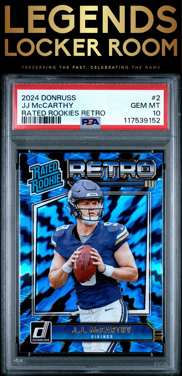 2024 Panini Donruss Rated Rookies Retro #2 Jj Mccarthy PSA 10